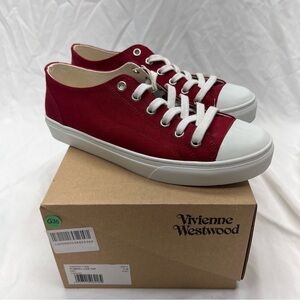 Vivienne Westwood Plimsoll Low Top Red Canvas Sneakers EU 38